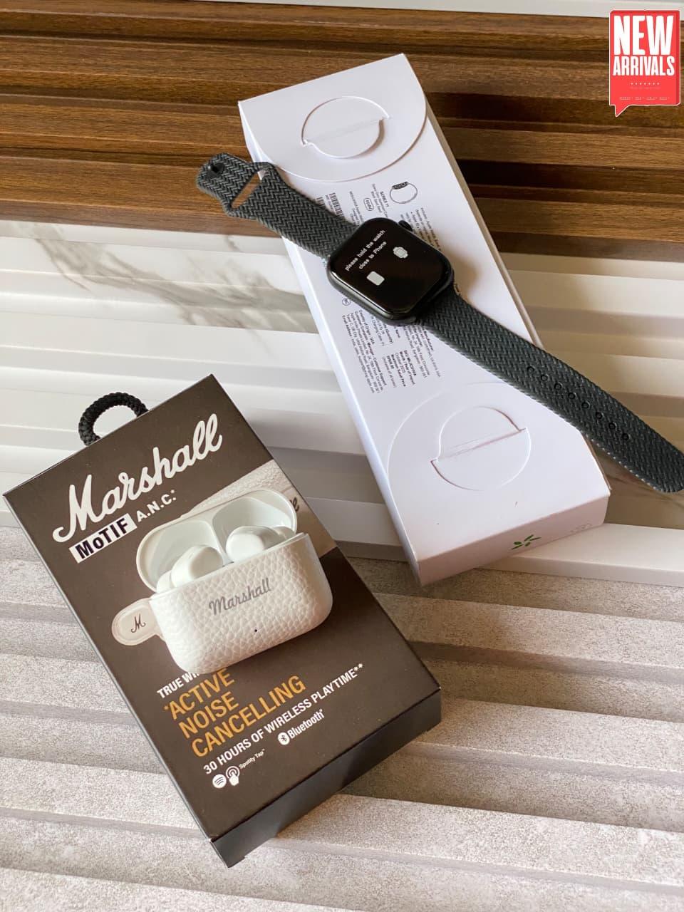 🔥 Apple Series 11 Style Smartwatch + Marshall Motif Earbuds Combo (2026) – AMOLED Display, Wireless Charging & HD Bass 💥