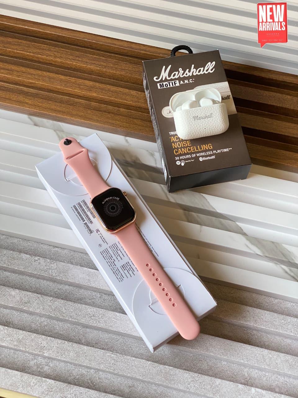 🔥 Apple Series 11 Style Smartwatch + Marshall Motif Earbuds Combo (2026) – AMOLED Display, Wireless Charging & HD Bass 💥